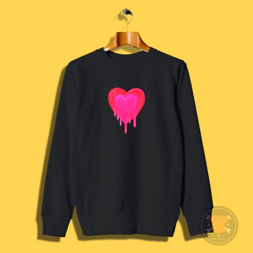 Melting Magenta Painted Heart Sweatshirt