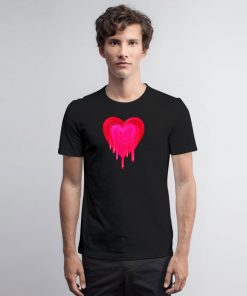 Melting Magenta Painted Heart T Shirt