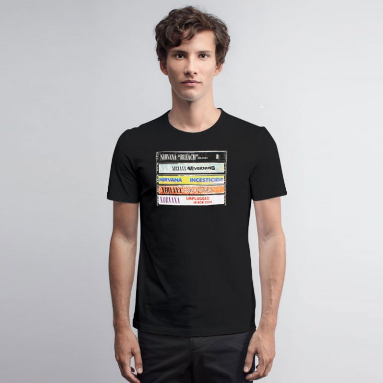 Find Outfit Nirvana Album Cassettes T-Shirt for Today - Outfithype.com
