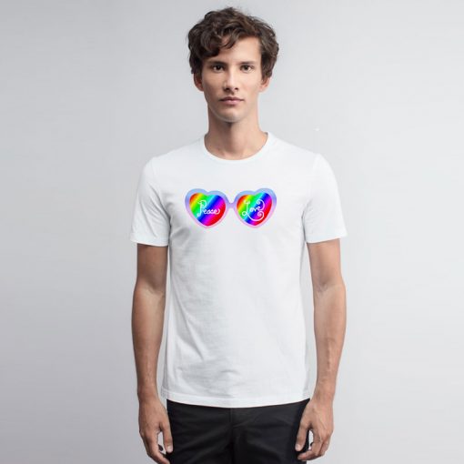 Peace and Love Heart Sunglasses T Shirt