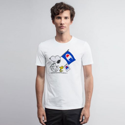 Peanuts Snoopy And Woodstock Flag T Shirt