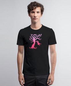 Pink Girly Tree Swing Silhouette T Shirt