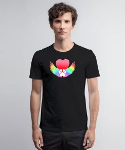 Rainbow Bridge Guardian Angel Pawprint T Shirt