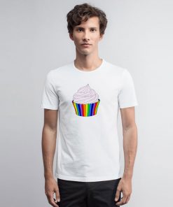 Rainbow Cupcake with Pink Frosting T Shirt