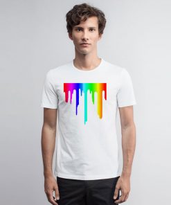 Rainbow Paint Drip T Shirt