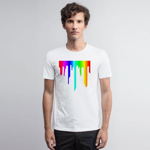 Rainbow Paint Drip T Shirt