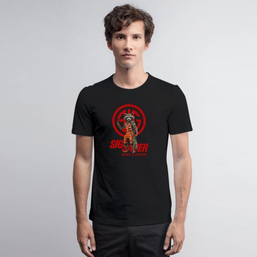 Rocket Racoon Sig Sauer Fictional T Shirt