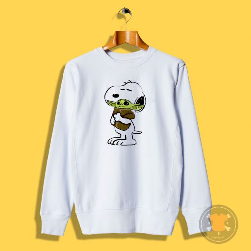 Snoopy Hugging Baby Yoda Star Wars Sweatshirt