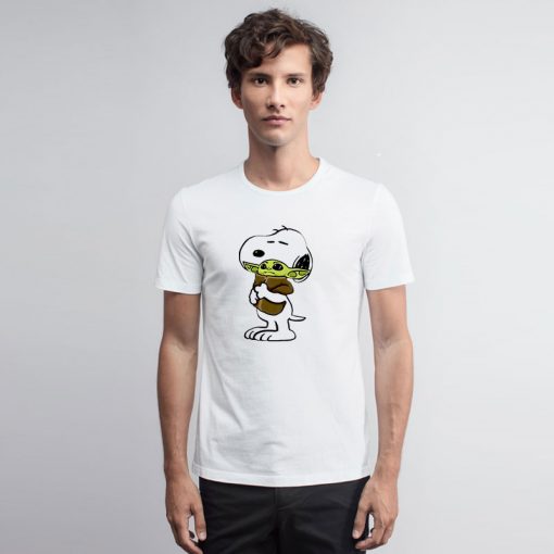 Snoopy Hugging Baby Yoda Star Wars T Shirt