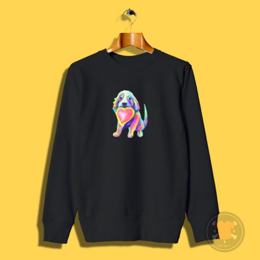 Soft Pastel Lovable Rainbow Pup Sweatshirt