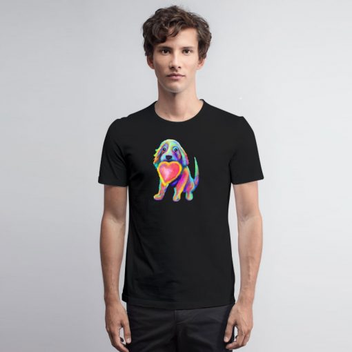 Soft Pastel Lovable Rainbow Pup T Shirt