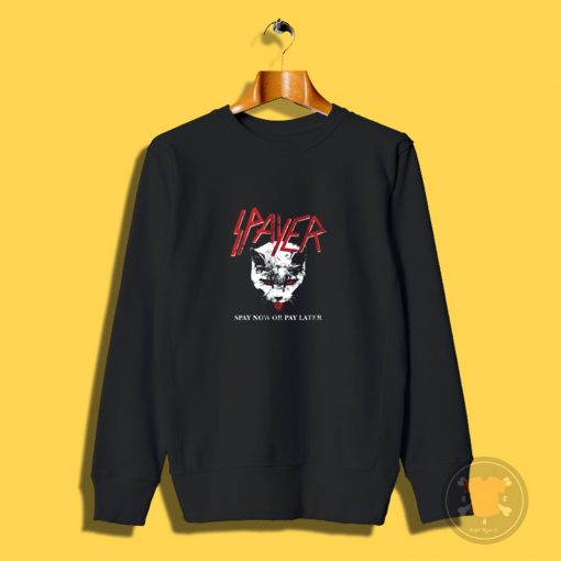 Spayer Funny Vintage Style Slayer Parody Cat Sweatshirt