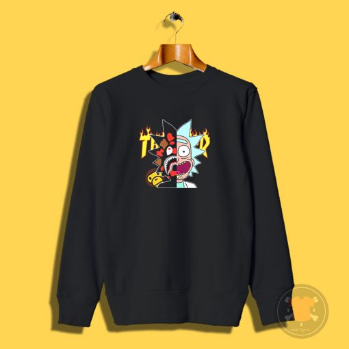 Thrasher Bape Rick Morty Sweatshirt