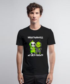 Baby Grinch and Jack Skellington hello darkness T Shirt