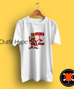 Bart Simpson Peace Dude Bootleg White T Shirt