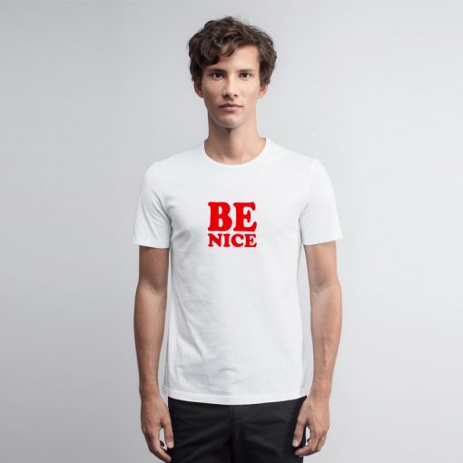 Be Nice Red Printed T Shirt