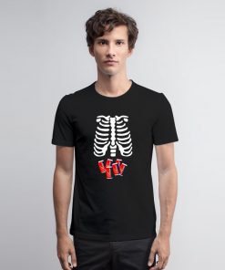 Beer Six Pack Skeleton Ribcage Halloween T Shirt