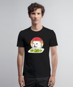 Cat At Dinner Table Meme Funny T Shirt