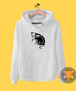 Cat White Skull Hoodie