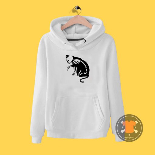 Cat White Skull Hoodie