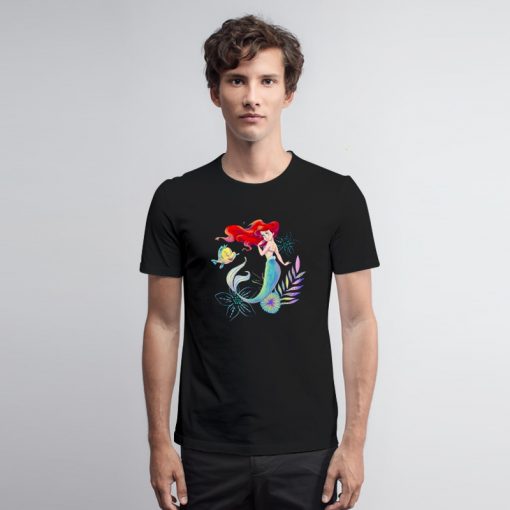 Disney The Little Mermaid Ariel and Flounder Sea T Shirt