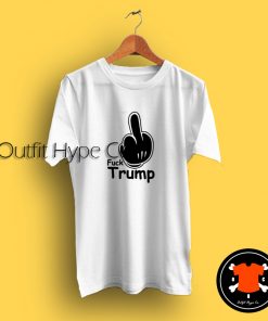 Fuck Trump Mickey Mouse Hand White T Shirt