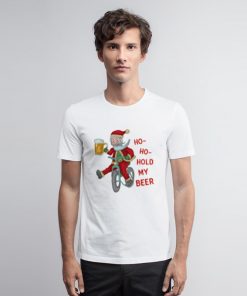 Funny Christmas Santa Claus Hold My Beer Humor T Shirt