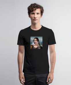 Funny Mona Lisa Lollipop T Shirt