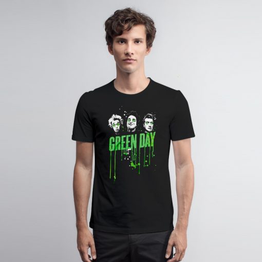 Green Day Drips Black T Shirt