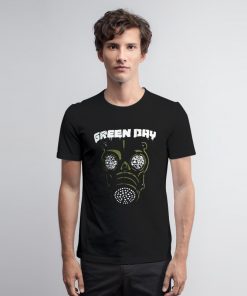 Green Day Gas Mask Black Album Cover T Shirt