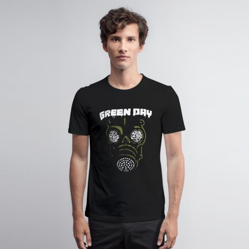 Green Day Gas Mask Black Album Cover T Shirt