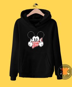 Mickey Mouse Gangster Middle Finger Hoodie