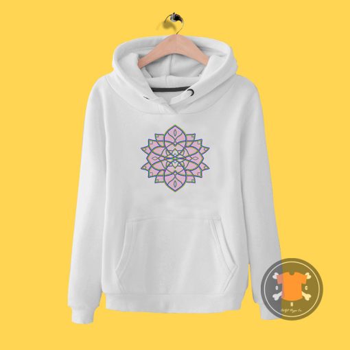 Pink Radial Mandala Flower Hoodie