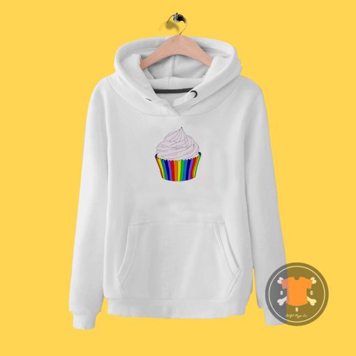 Rainbow Cupcake with Pink Frosting Hoodie