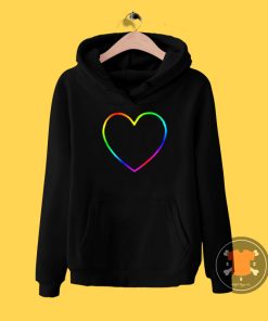 Rainbow Heart Outline Hoodie