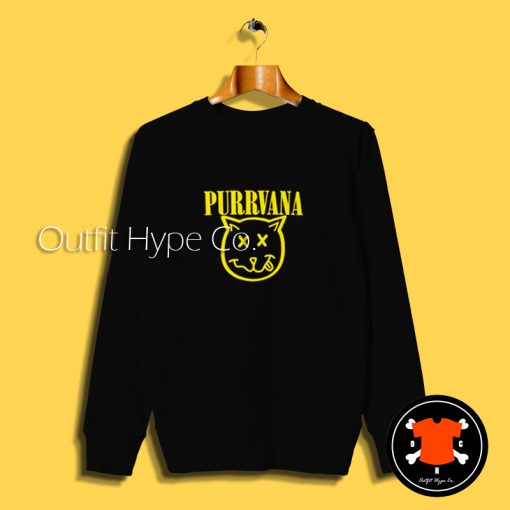 Purrvana Cat Parody Sweatshirt y2