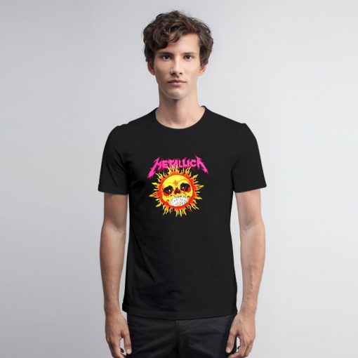 Funny Metallica Sun Skull T Shirt