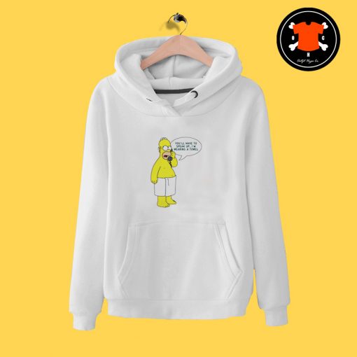 Homer Simpsons Wearing Towel Hoodie