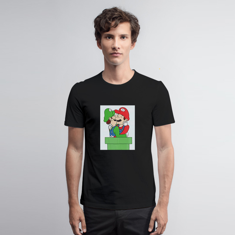 Mario And Luigi Kissing Funny T Shirt - Outfithype.com