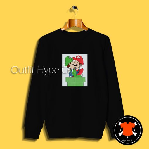 Mario And Luigi Kissing Funny Sweatshirtdie2