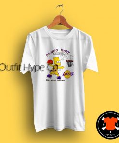 Bart Simpson Bootleg Bart Lakers White T Shirt