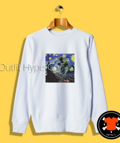 Godzilla Starry Night Van Gogh Sweatshirt