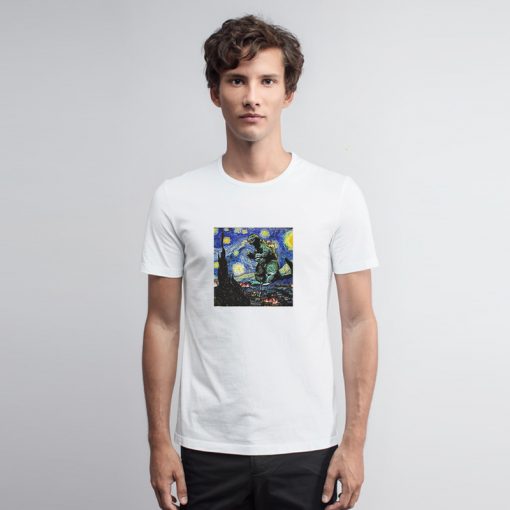 Godzilla Starry Night Van Gogh T Shirt gh T Shirt