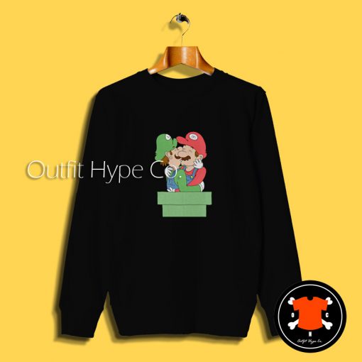 Mario And Luigi Kissing Sweatshirt Kissing2