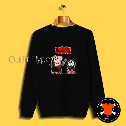 Puzzle Horror Pig Peppa Sweatshirtpa2