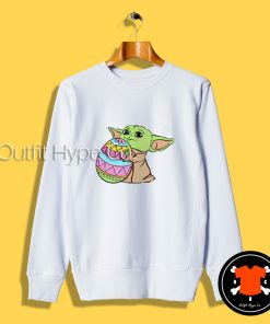 Baby Yoda Easter Bunny Egg Sweatshirt