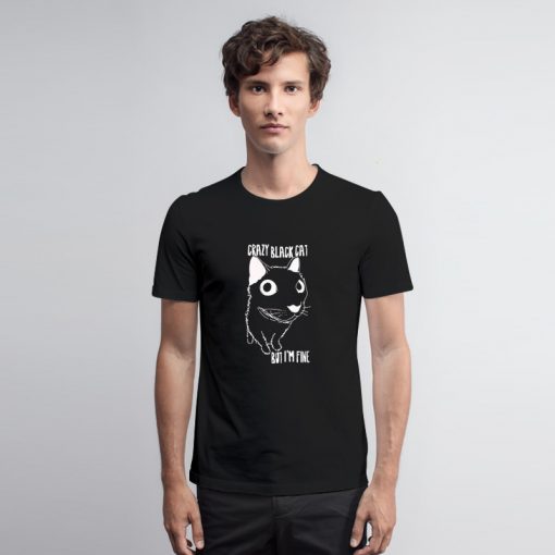 Crazy Black Cat Halloween T Shirt een