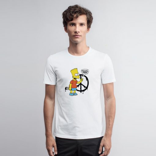 Peace Sign Bart Simpson T Shirt