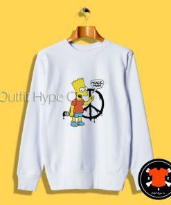 Peace Sign Bart Simpson Sweatshirt