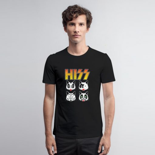 Hiss Kiss Cats Rock Band T Shirt